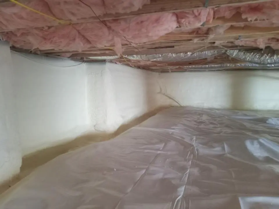 Crawl space encapsulation with closed-cell spray foam for Attic Insulation in Walpole