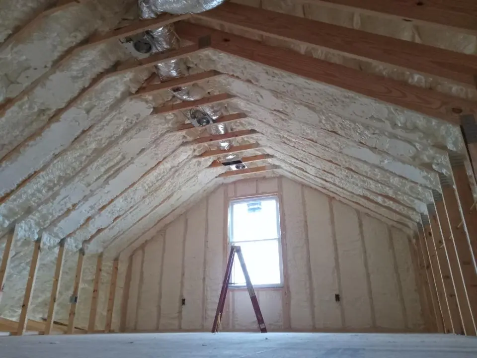 Spray foam roofing application for Crawl Space Insulation project in Walpole